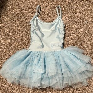 Light blue leotard for dance fits toddler girl sizes 4T-6T spaghetti strap tutu